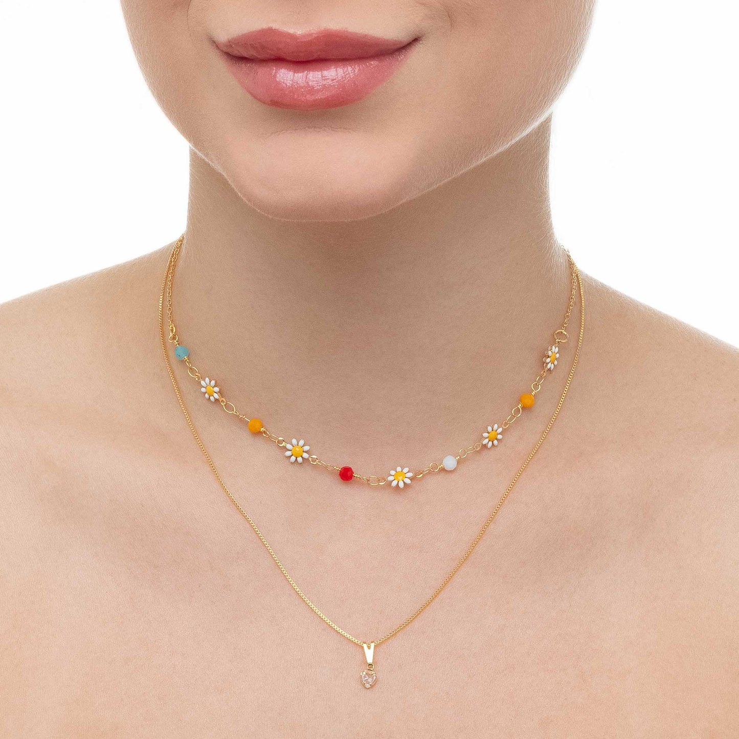 Flower Heart Necklace